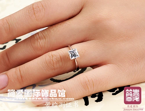 1ct Принцесса Cut лучшее качество серебряный камень Обручальное кольцо