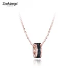 ZooMango классический подвеска с кубическим цирконием, римское письмо колье ожерелья для женщин, нержавеющая сталь, свадебное ювелирное ожерелье ZN17023