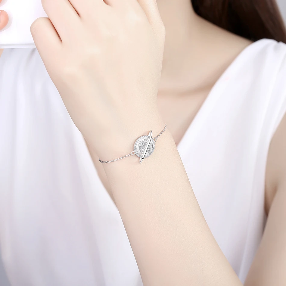 Браслет стразы женский из серебра 100% пробы с планетами | Украшения и аксессуары