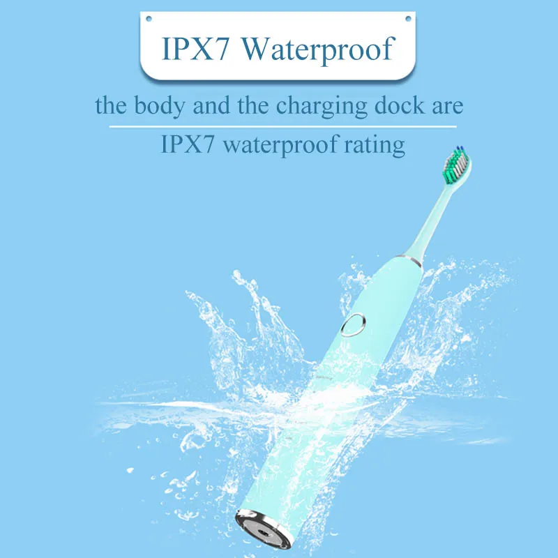 Звуковая электрическая зубная щетка для взрослых USB перезаряжаемая