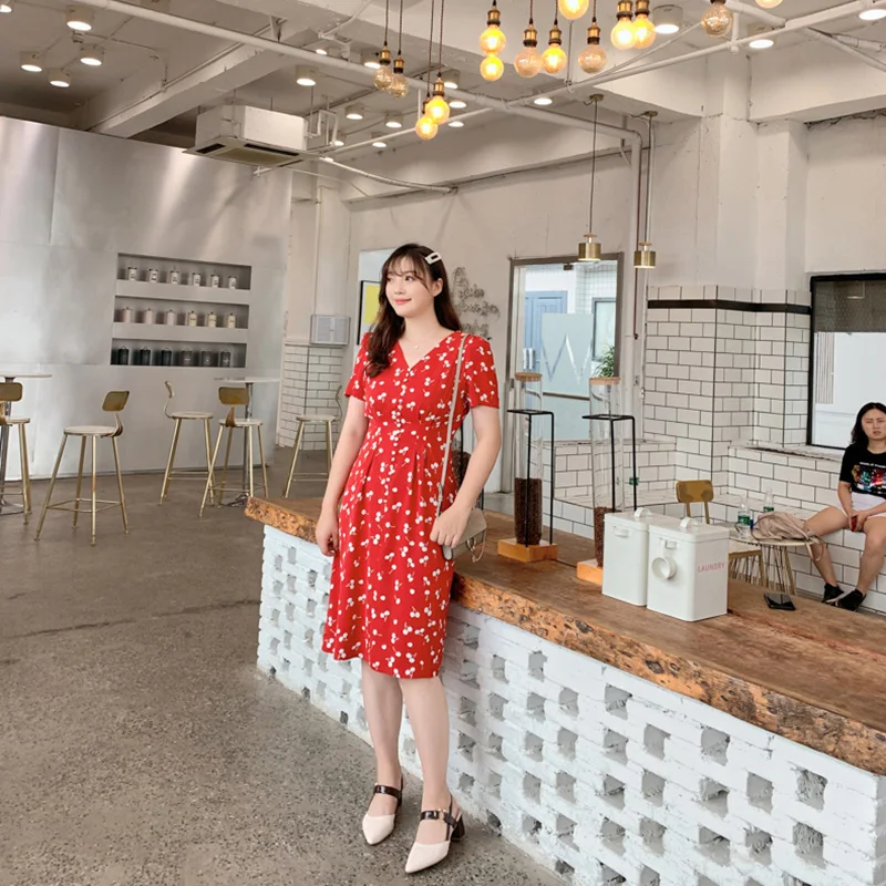 2021 Абая длинные весенние женские вишни платья большого размера плюс модная