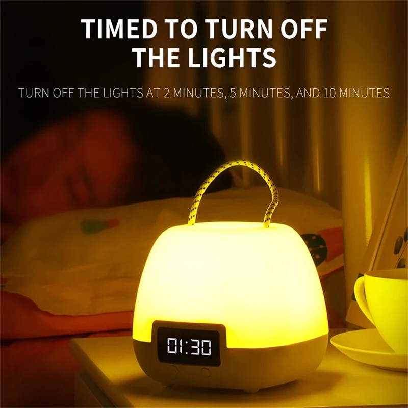

Remote Control Night Light Creative Wireless Charging LED Lamp Pregnant Warm/ Cold Lights Clock Display Home Office Decoration