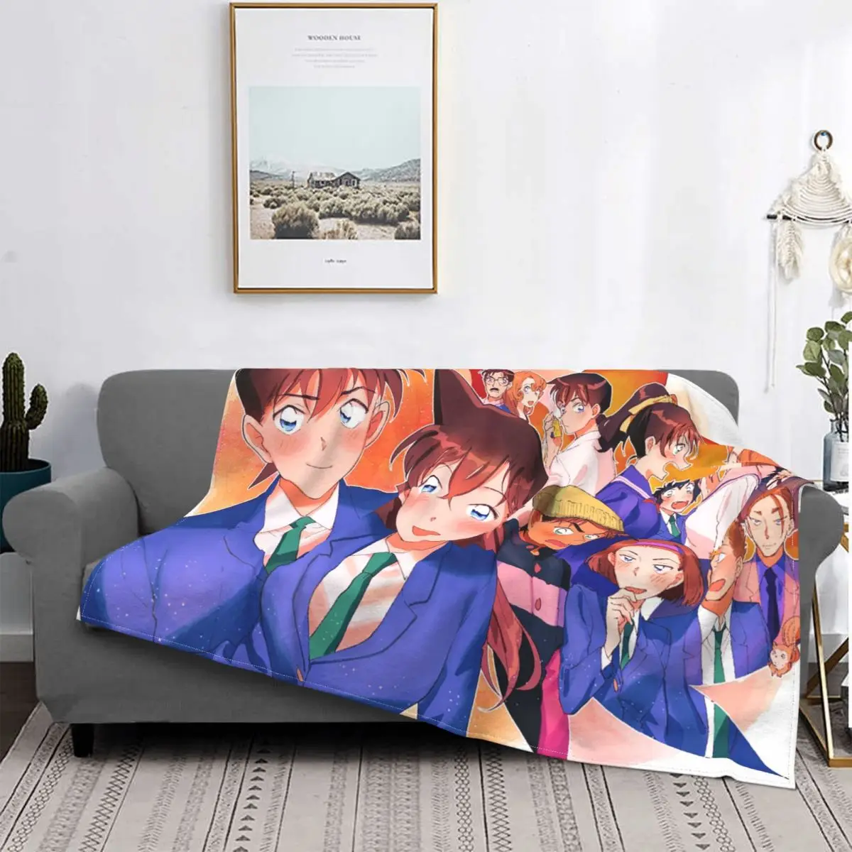 

Одеяла Detective Conan из кораллового флиса, плюшевые переносные мягкие покрывала с принтом японского аниме для дивана, спальни, коврика