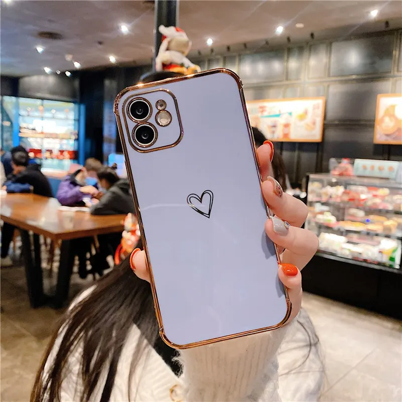 Чехол для телефона с сердечками iPhone 11 12 Pro Max XS XR X 7 8 Plus Mii противоударный бампер