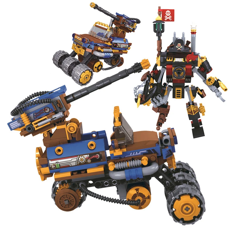 

Steam Age Chariot 237PCS Building-Blocks Combat Robot 8039 City Small Particle Building Block Toy Children'S Birthday Gift