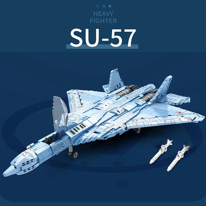 

New SPACE WARS Military Series Stealth Fighter SU-57 Model Bricks MOC War Game Aviation Plane Building Blocks Toys for Kids Gift