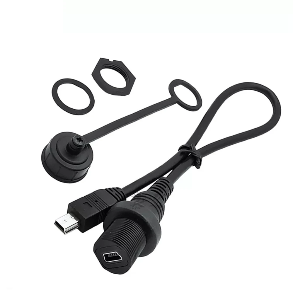 

Mini USB 2,0 IP67 Wasserdichte Kabel, mini USB 2,0 Männlich zu Weiblich IP 67 Wasserdicht Panel Mount Anschluss verlängerungskab