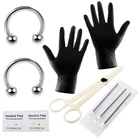 Кольцо для пирсинга, носа, бровей, губ, перегородки, пирсинг, иглы, украшения для тела, Наборы украшений для пирсинга, 10 шт.