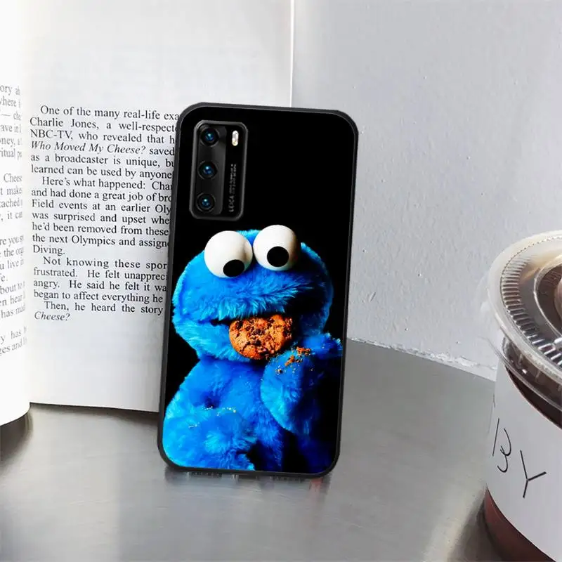 

Cute funny Cartoon Cookie Monster Phone Case for huawei P40 pro lite P8 P9 P10 P20 P30 psmart 2019 2017 2018