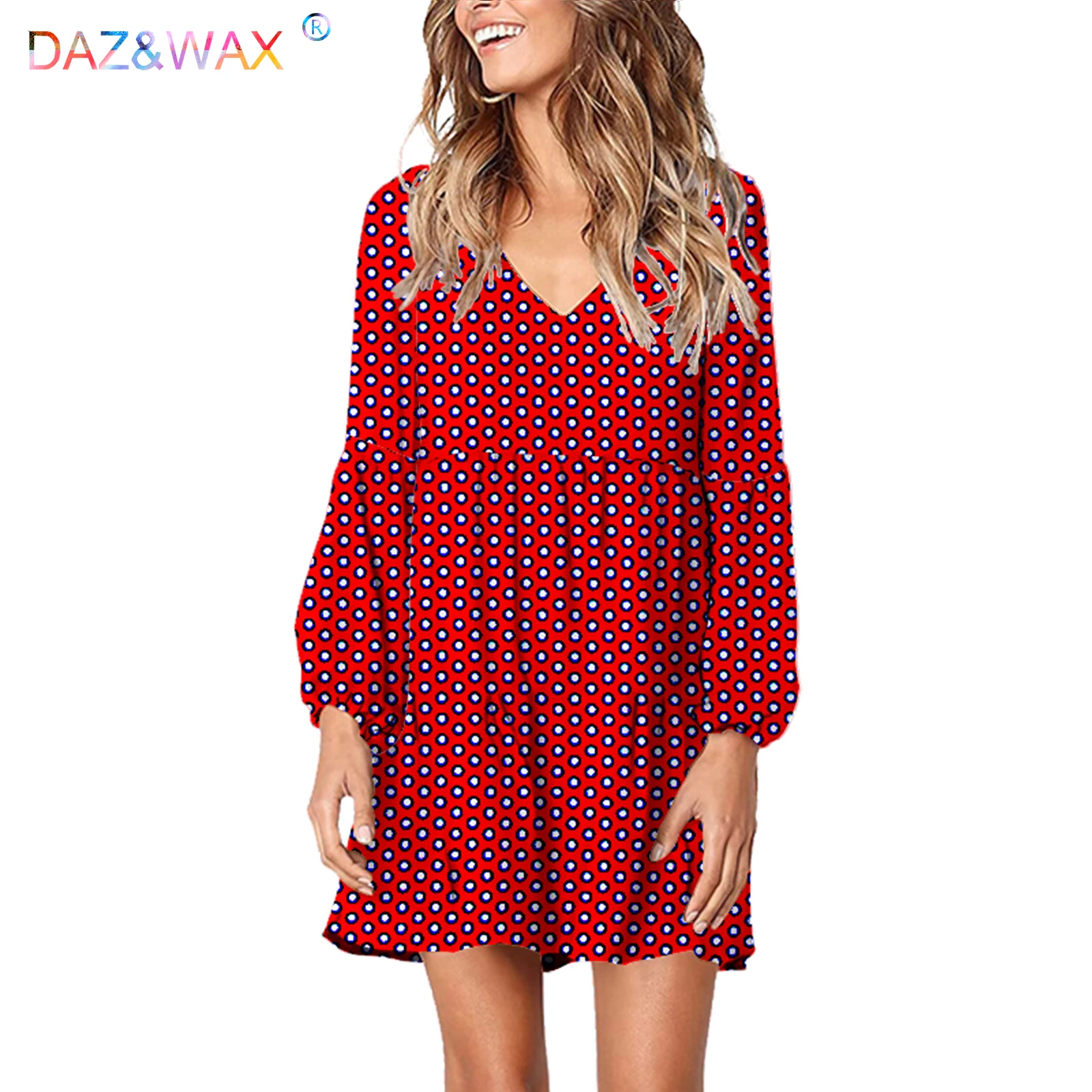 

Dashiki African Dresses for Women Casual Outfits Long Sleeveless V Neck Blouse Clothes Ankara Style 100%Cotton Wax V2125029