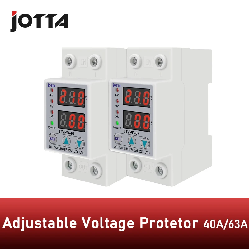 

40A 63A 230V Din Rail Adjustable Over Voltage and Under Voltage Protective Device Protector Relay