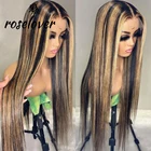 Бразильские прямые волосы с эффектом омбре, парики из человеческих волос 1B27, парики из человеческих волос на сетке спереди, 180%, предварительно выщипанные волосы, быстрая доставка