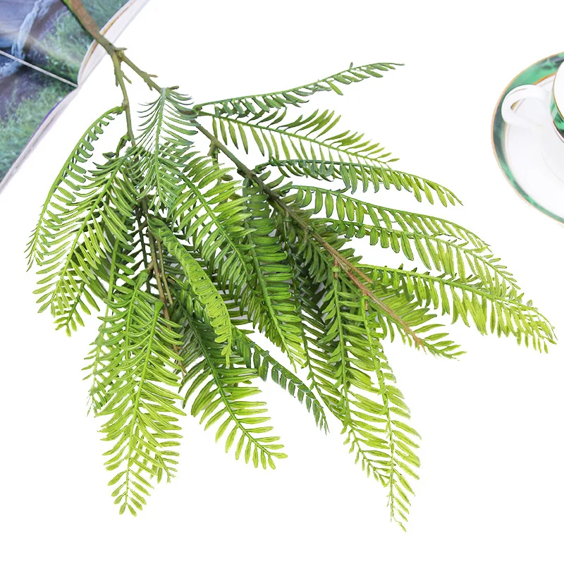 66cm Fern Green 65 см 3 вилки пластиковые листья Большая искусственная ветка дерева поддельные Banyan Листья зеленые растения Настоящее прикосновение листва для домашнего сада декор - Цвет: 66cm Fern Green