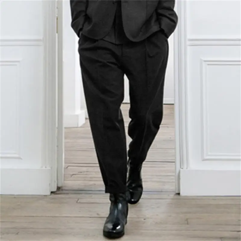 Men's pants trousers 2020 spring and autumn casual pants black business plus size woolen cloth loose feet harem pants