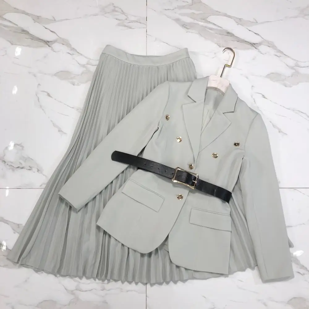 2020 полиэстер хлопок серый новый женский комплект куртка длинное пальто