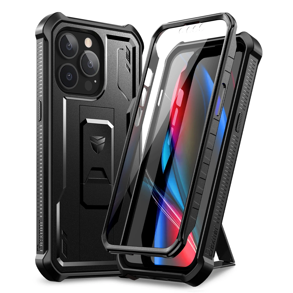 

Роскошный Жесткий Чехол для iPhone 13 Pro Max, чехол со встроенной защитой экрана, подставка, сверхмощный чехол 2 в 1 для 13 capa
