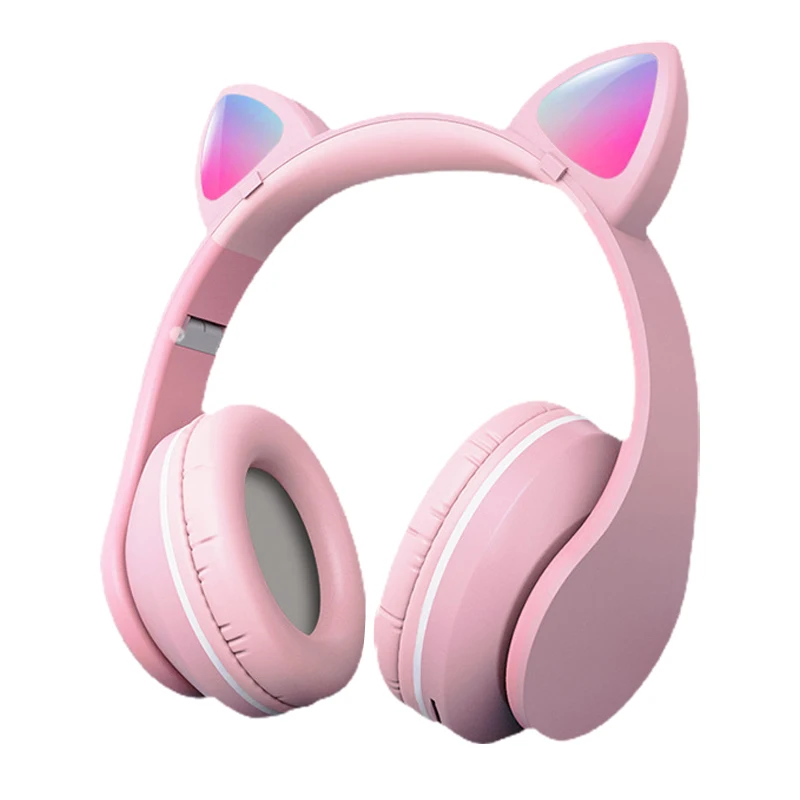 

7.1 Bluetooth Headphones Wireless Cat Ear Headphone with LED Light Foldable Volume Control Stereo Noise Cancelling earphones