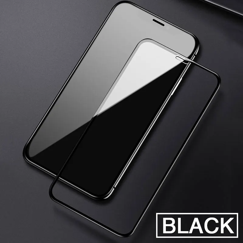 500D защитное стекло с закругленными краями для iPhone X XR XS Max полное покрытие iPhone 11 Pro Max защита экрана закаленное стекло - Цвет: Black