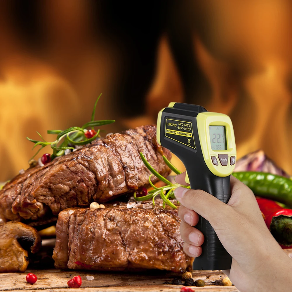 Бесконтактный ЖК дисплей инфракрасный лазер цифровой Температура термометр для