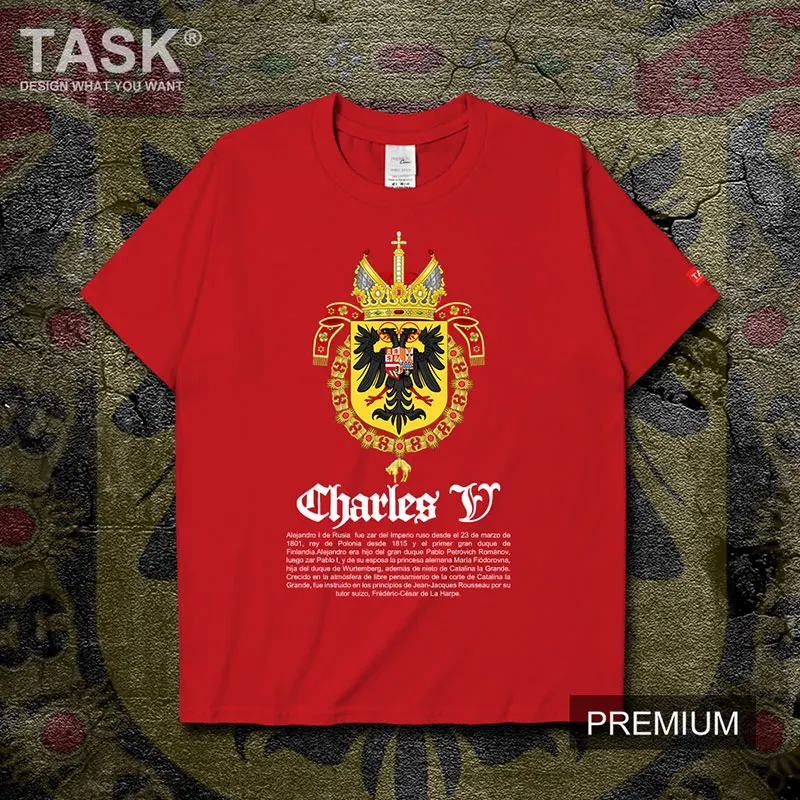 

Holy Roman Empire Charles V Royal Emblem Printed T-Shirt Summer Cotton O-Neck Short Sleeve Unisex T Shirt New Size S-3XL