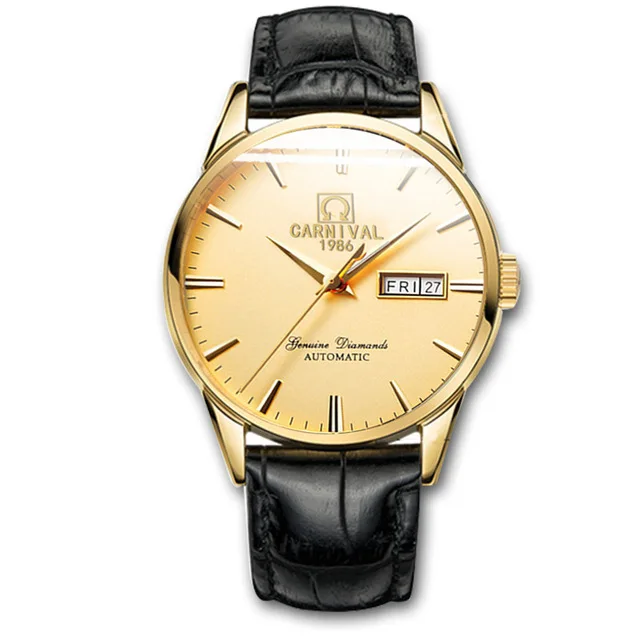Karneval Mechanische Uhren Mode Automatische Uhr myanner 30 м вассердихт Herren Uhr винтажный Lederband Armbanduhr kol saati - Цвет: 7