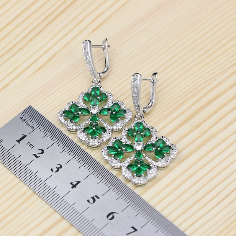 Комплект из колье и серёг серебра 925 пробы с фианитом | Украшения аксессуары