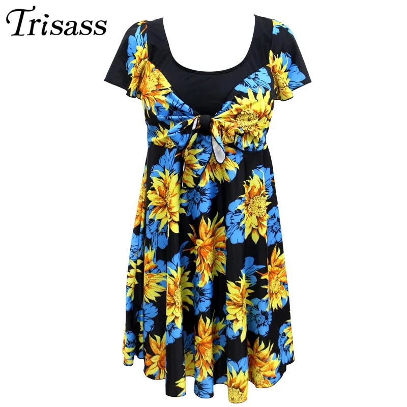 Trisass матери Одна деталь купальник размера плюс Для женщин юбка купальники 3XL 7XL 110