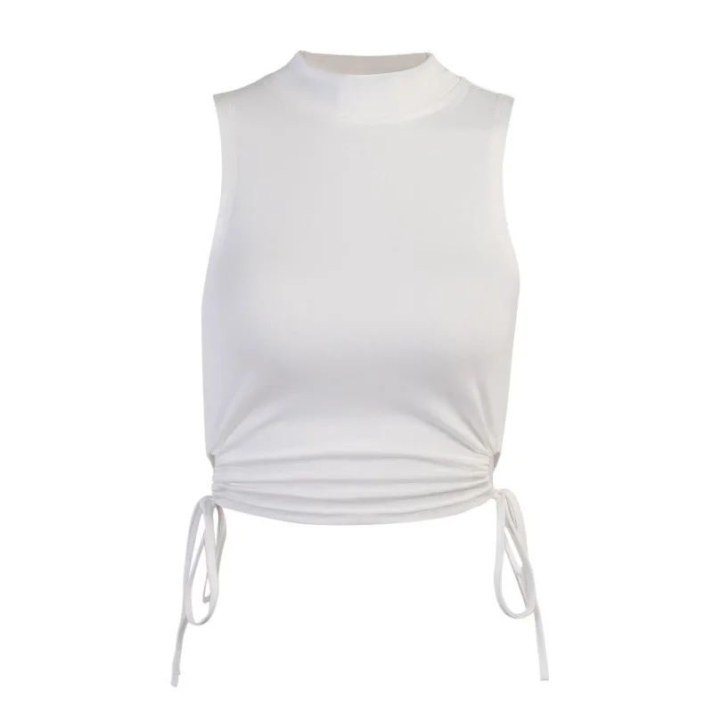 

2021 Summer Slim Render Short Top Sexy Women Sleeveless O Croptops Tank Tops Solid Black/White Crop Vest Tops Wholesale