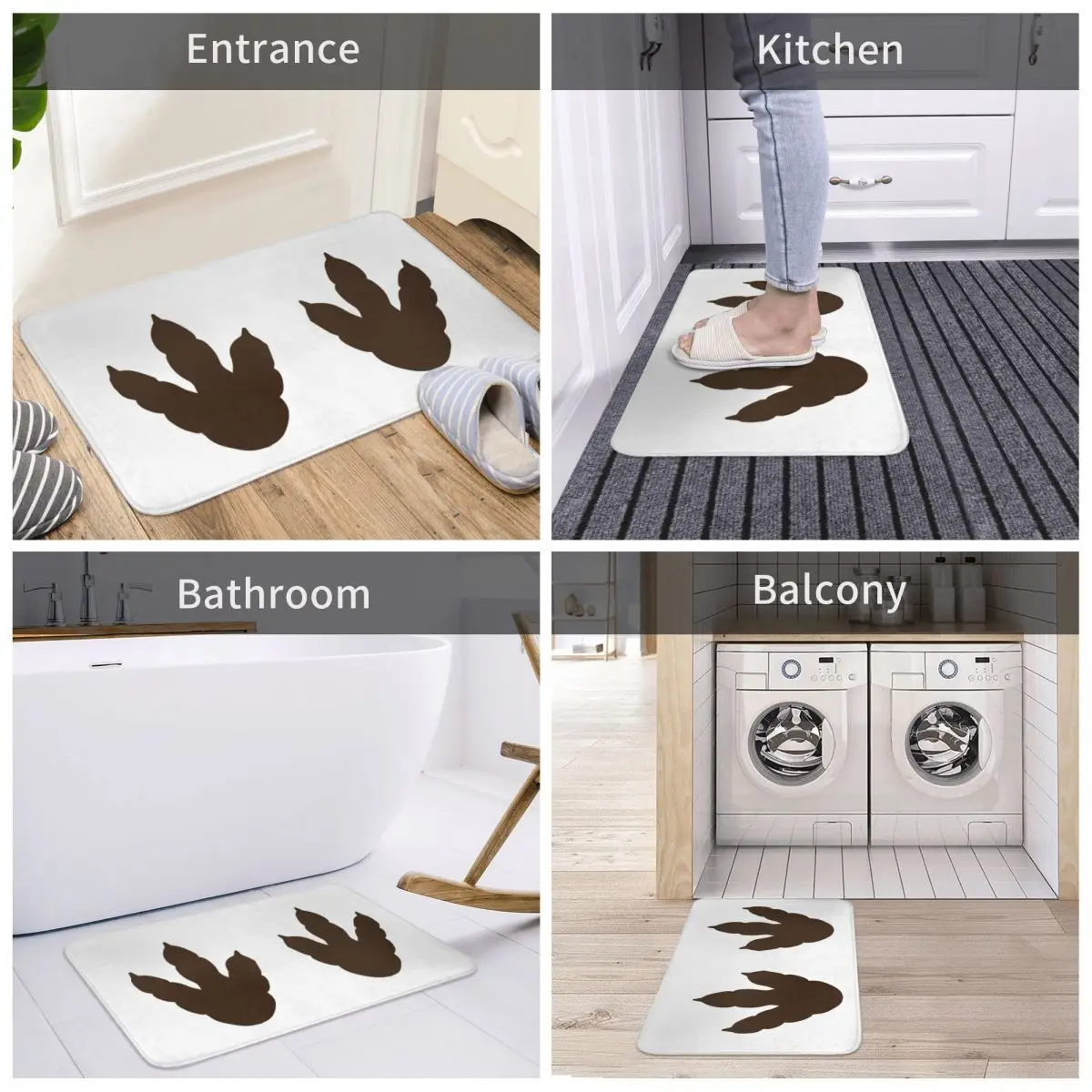 Динозавр ножки полиэстер Придверный коврик для ног нескользящий моющийся вход