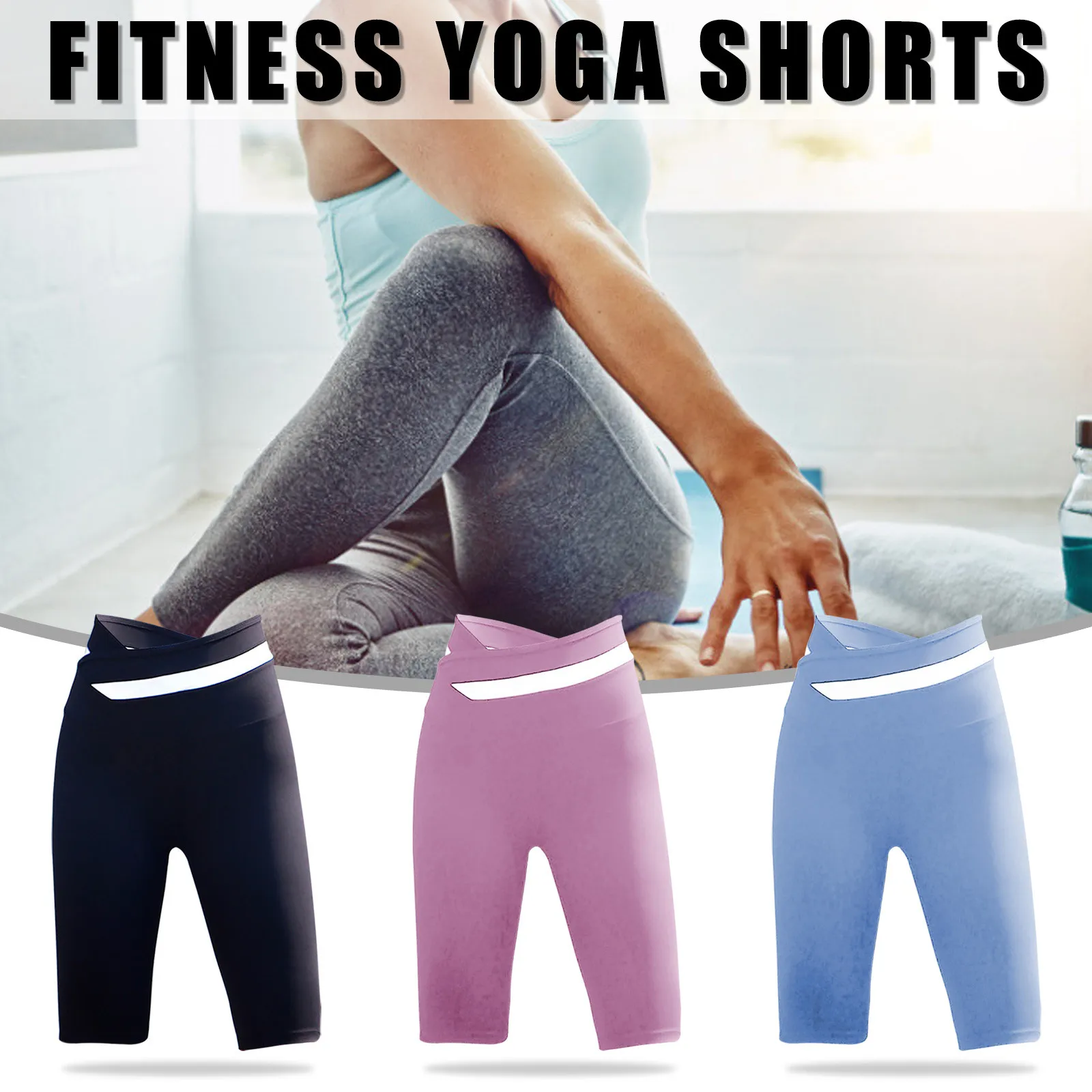 

Cycling Pants Short Leggings High Waist Slimming Stretch Yoga Five-point Black Leggings Long Pants