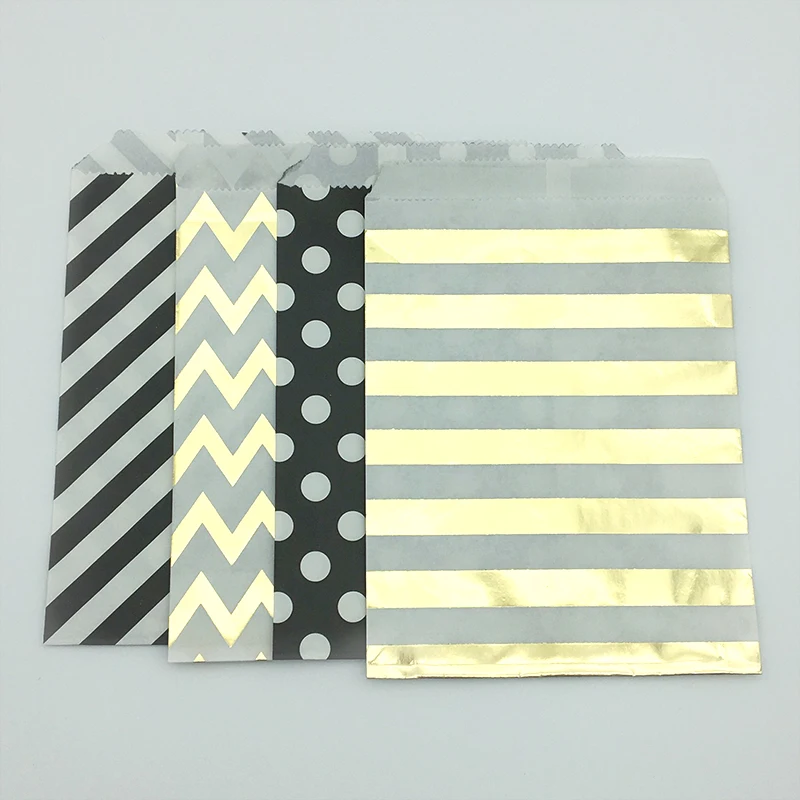 200 шт маленький бумажный мешок Красный/Черный Фольга Золотая Рождественская тема