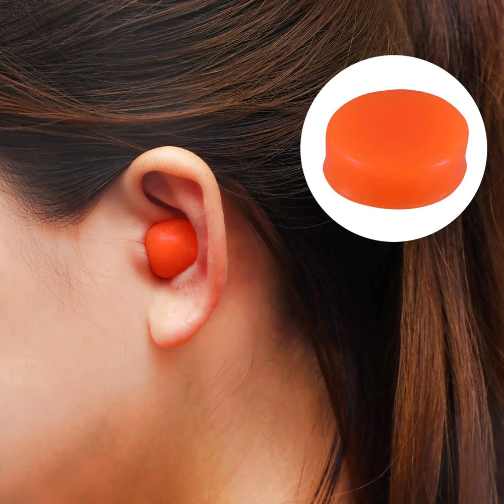 

4 Box/12 Pair of Silicone Swimming Ear Plugs Ergonomic Underwater Waterproof Diving Earplugs for Adults Children (Orange, B