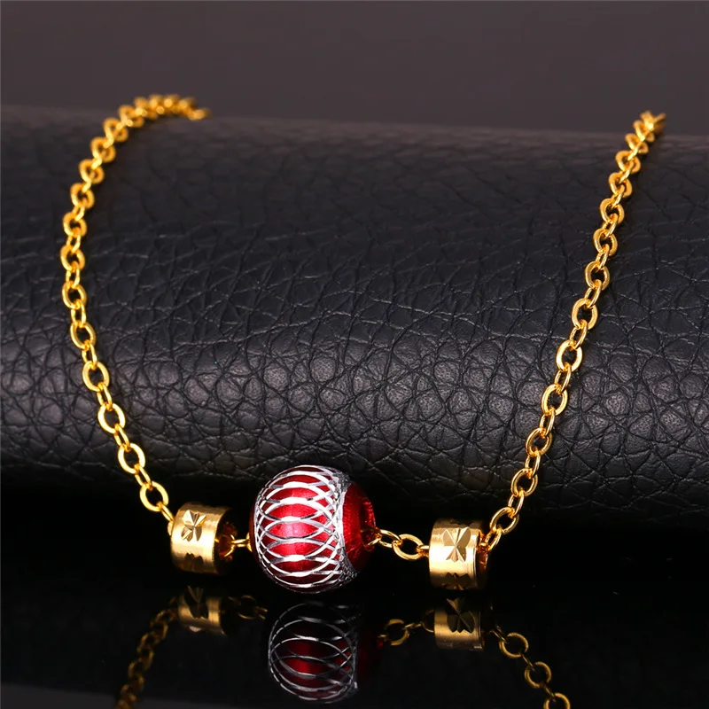 Браслеты-анклеты Collare женские ювелирные украшения для ног милые шарики золотого