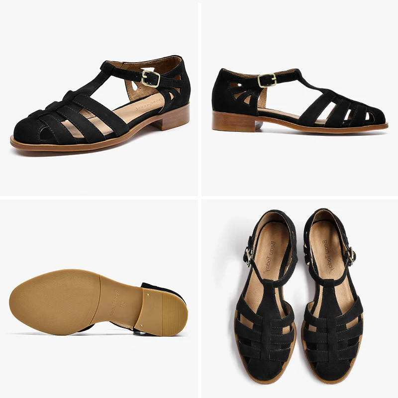 Женские замшевые сандалии гладиаторы BeauToday летние туфли ручной работы из