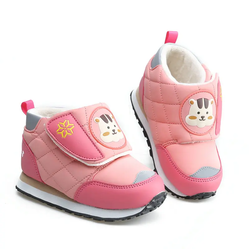 C511pink Обувь для маленьких детей мини детские зимние ботинки Водонепроницаемая нескользящая подошва натуральная шерсть зимние теплые короткие ботинки в новом стиле - Цвет: C511pink