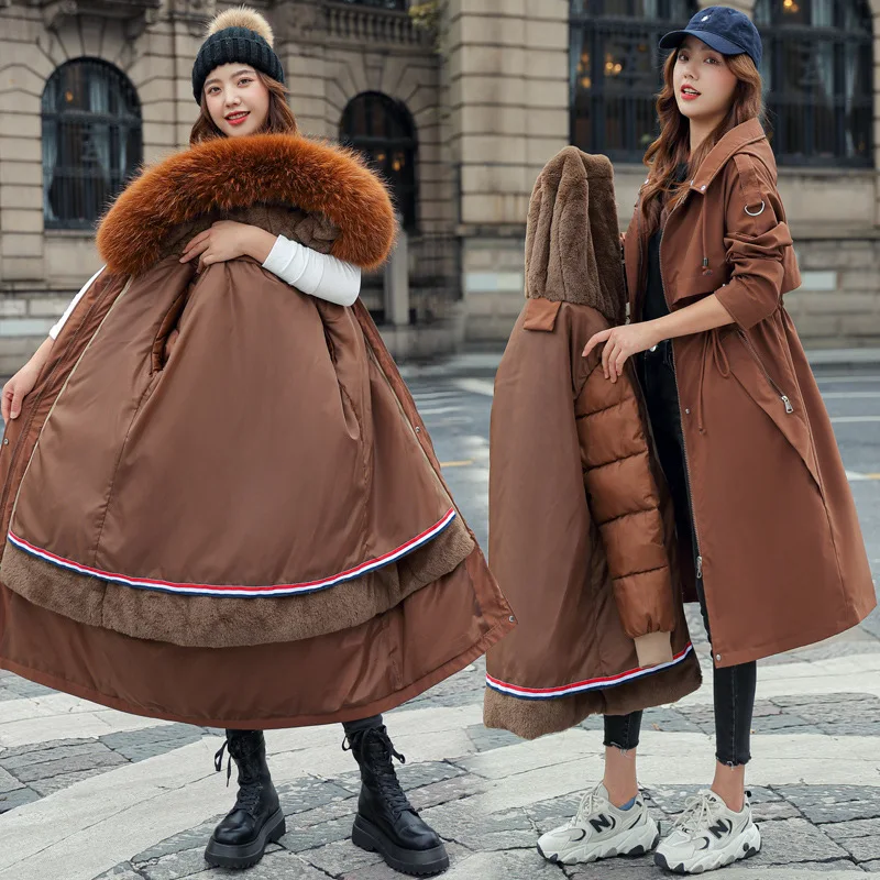 

2021 New Style Detachable Liner Pie Overcomes Women's Long Over-the-knee Cotton-padded New Jacket for Fall and Winter