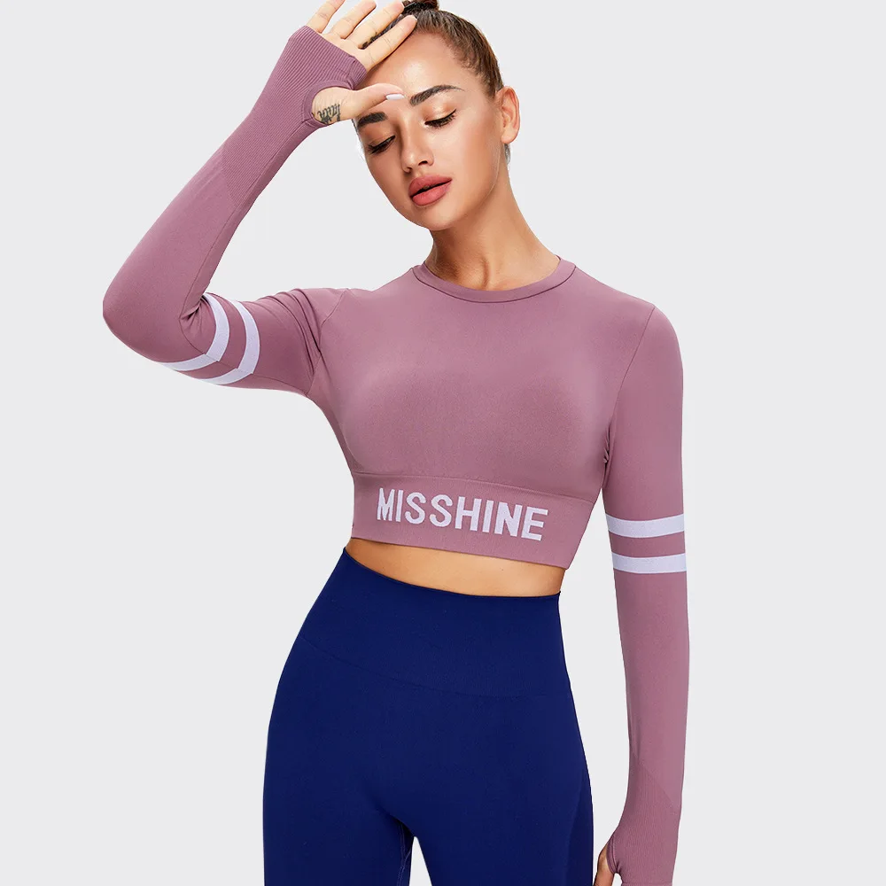 

Fashion all-match yoga wear women's short T-shirt high elasticity seamless fitness belly button tight sports top