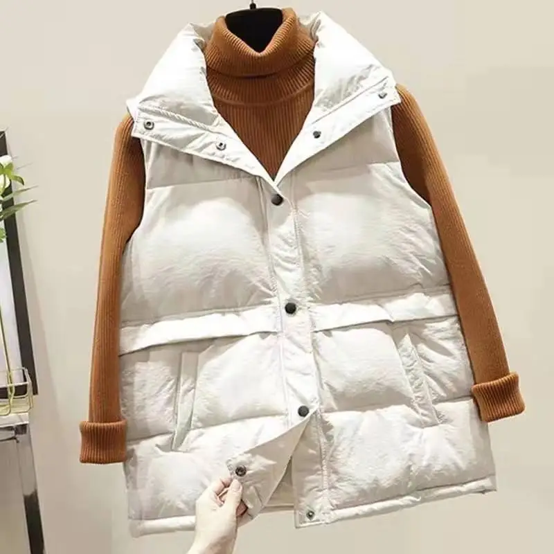 

Women Cotton Padded Vest Warm Waistcoat Women Sleeveless Parkas Jackets