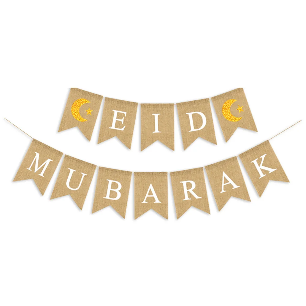 

Баннер Рамадан кареем, баннеры ИД Мубарак, льняной подвесной флаг, флажки, Декор для дома и офиса, мусульманский латсер
