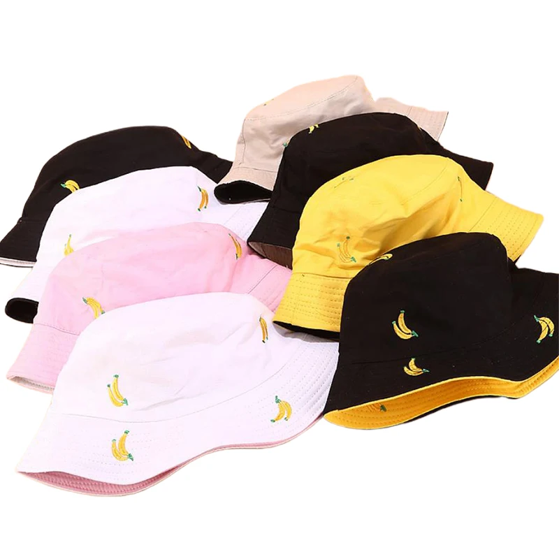 

1PCS Two Side Reversible Fruit Cherry Bucket Hat For Men Women Fisherman Hat Summer Sun Hat