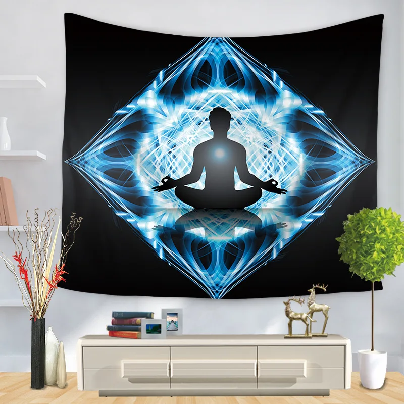 

Chakra Tapestry Seven Chakra Tapestry Yoga Meditation Tapestry Black Background Tapestry Wall Hanging for Room