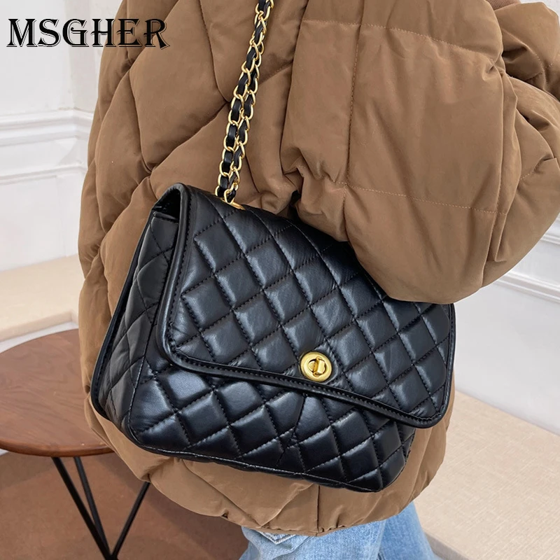 

Сумки через плечо Lingge из искусственной кожи с узором для женщин, хит 2021, женские зимние брендовые трендовые сумки и кошельки на цепочке