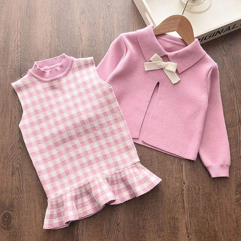 

Child's Baby Girls Clothes Set Autumn Winter Cartoon Grape Clothing Set New Kids Knitted Sweet Outfit Children Clothes Suit
