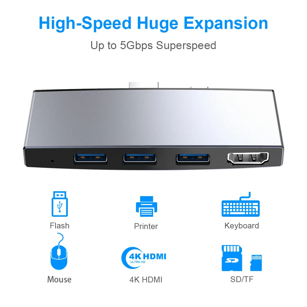 Концентратор USB 3 0 для расширения Microsoft Surface Pro 4K HDMI адаптер | Компьютеры и офис