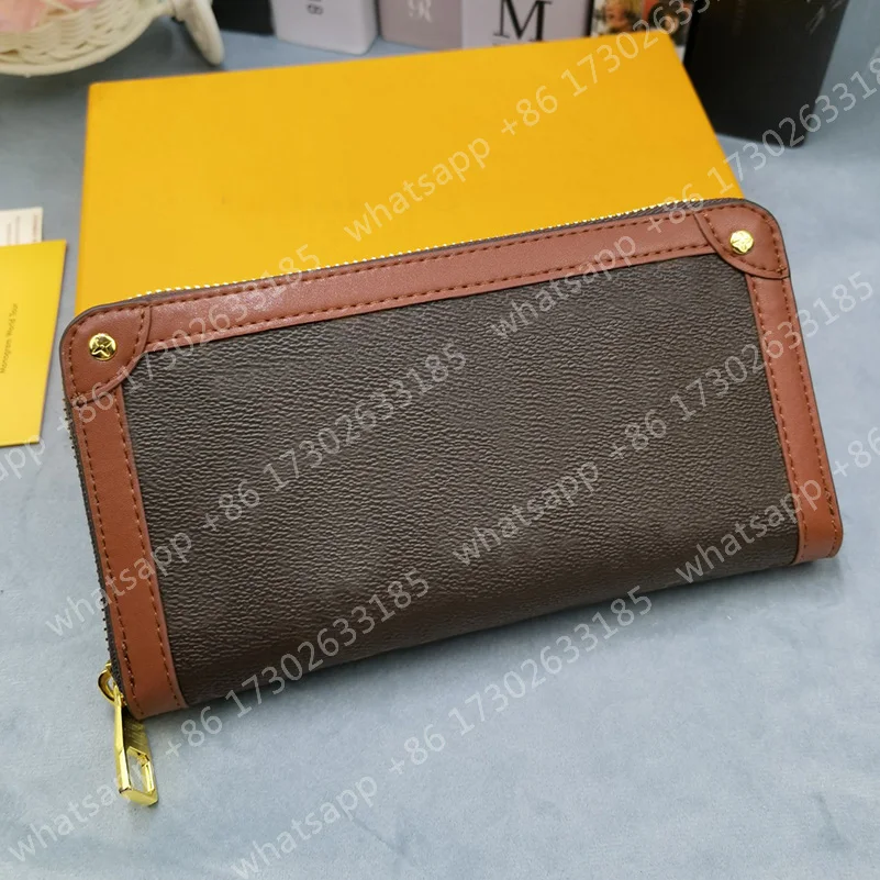 

80558 Роскошный дизайнерский Длинный кошелек из натуральной кожи с застежкой-молнией для женщин и мужчин, сумка, кошелек, держатель для карт и ...