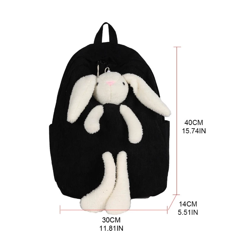 

Women Rabbit Backpack Teenage Students Schoolbag Large Daypack Shoulder Bag Bookbag Travel Rucksuak