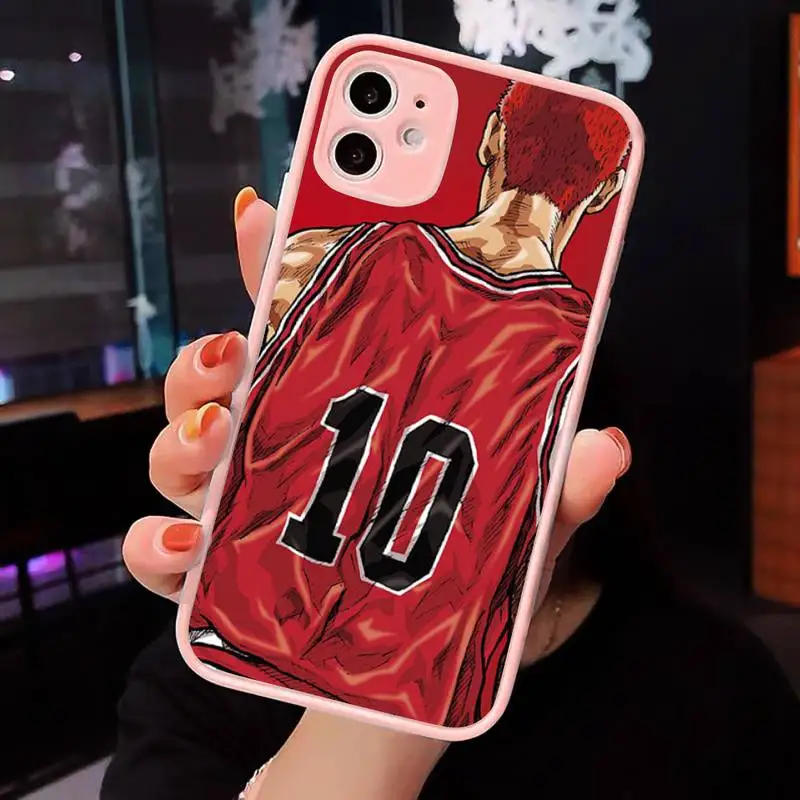 

Japanese Anime Slam Dunk Rubber Phone Case matte transparent For iphone 7 8 11 12 plus mini x xs xr pro max cover