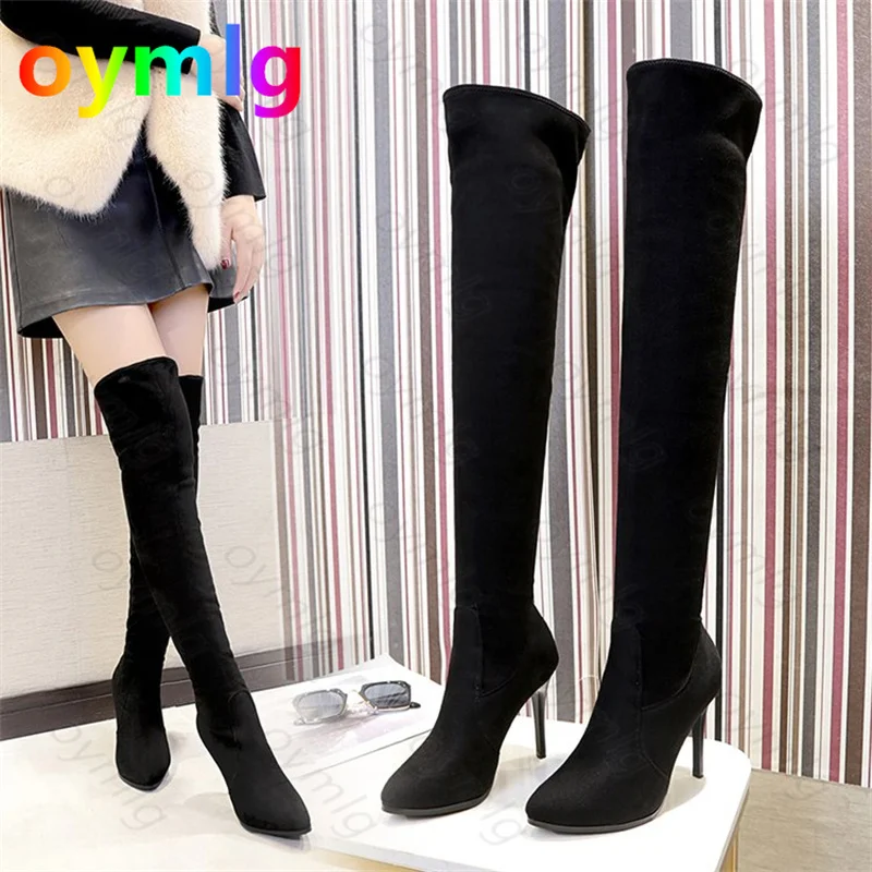 

2021 Fall Fashion New Skinny Boots Over the Knee Boots Stretch Women's Boots Pointed Stiletto High Heels Sexy Women's Boots