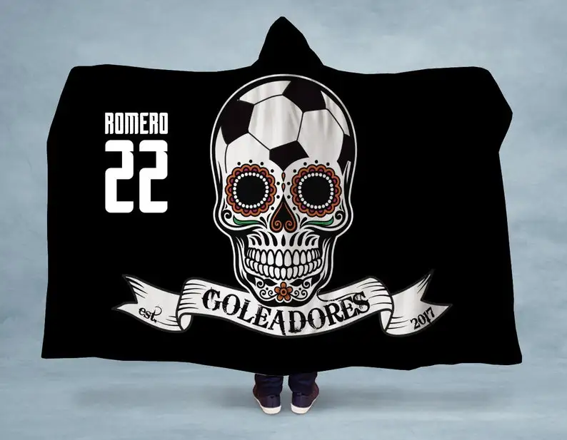 

Personalized Goleadores Soccer Club - Hooded Sherpa Blanket - Made in the USA