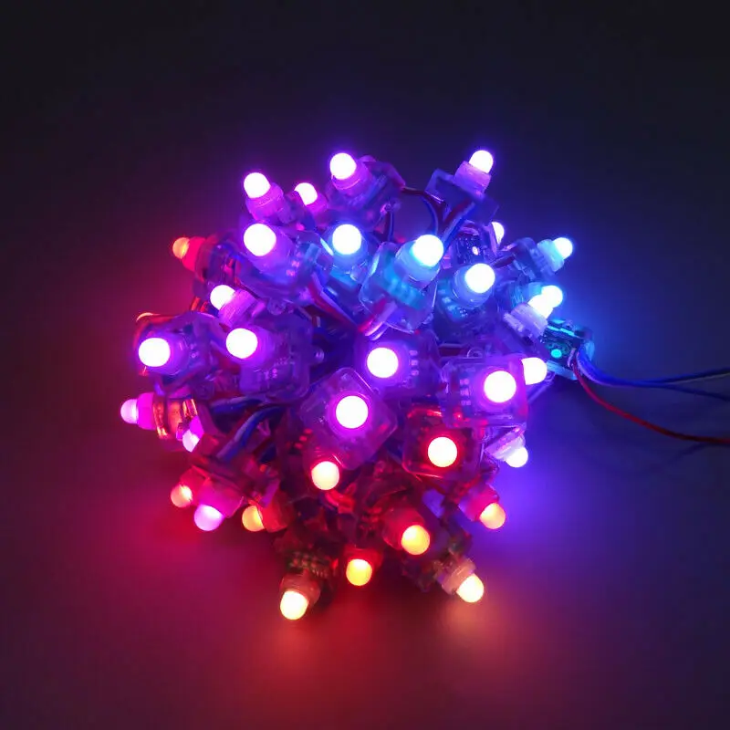 2500x WS2811 RGB LED Pixel Полноцветный 800 кбит/с 12 мм квадратный 3PIN 12В IP68 зеленый